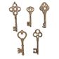 WOOD KEYS NATURAL 5PC