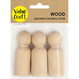 CRAFT WOOD PEOPLE 6.5CM NAT 3PC