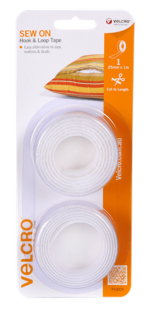 Velcro SewOn Hook Loop Tape 25mmx1m