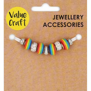 BEAD LARGE HOLES RAINBOW 9PC