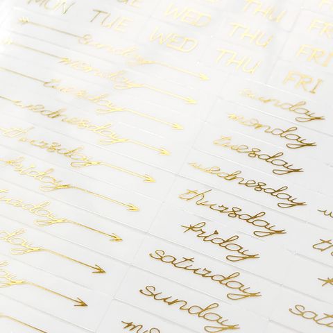 STICKERS FOIL PLANNER DAYS GOLD 1SH