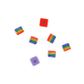 SQUARE 8MM RAINBOW PLASTIC BEADS 30PCS