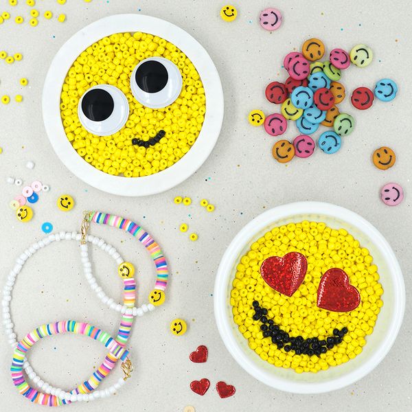 PJ YELLOW ROUND BEADS EMOJI 15g