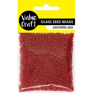 BEAD GLASS SEED BEAD 1.8MM RED 60G