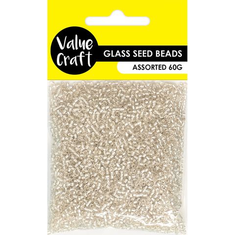 BEAD GLASS SEED BEAD 1.8MM SILVER 60G