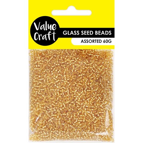 BEAD GLASS SEED 1.8MM GOLD 60G