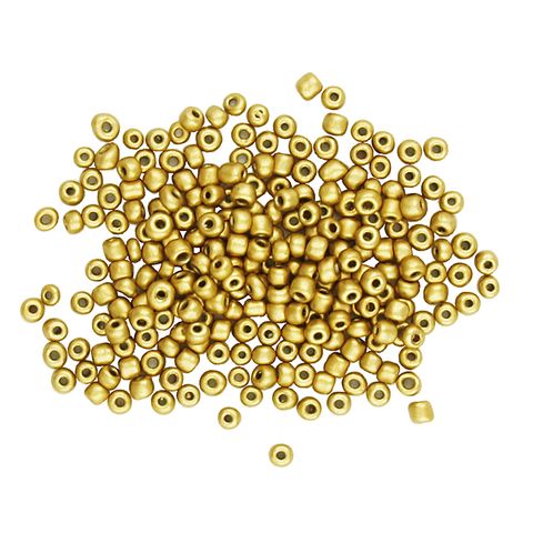 BEADS SEED  3.6MM MET. GOLD 60G