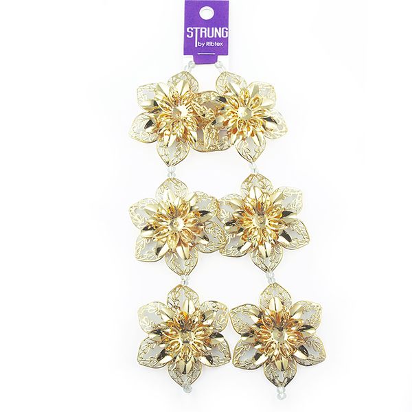 Jf Feature Flower Bright Gold 6Pc