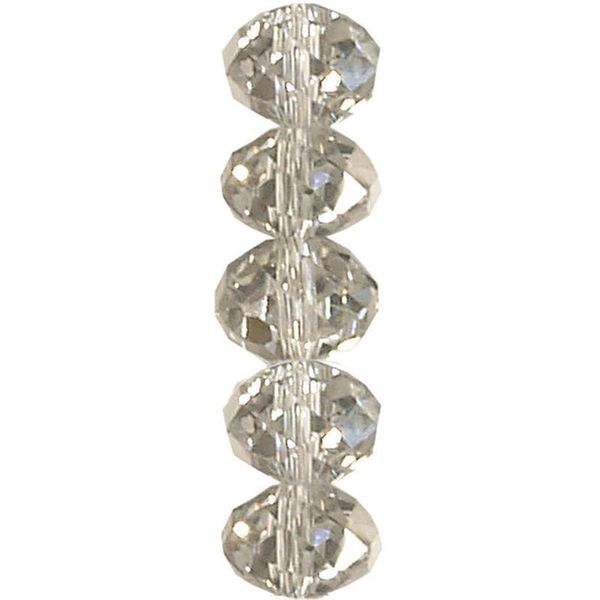 Silver Crystal Squashed Faceted Bead 8mm