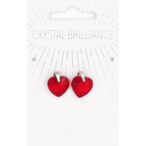 CHINESE CRYSTAL SML HEART PNDNTS RED 2PC