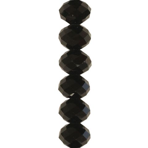 Bead Crystal Squashed 6mm Faceted Black