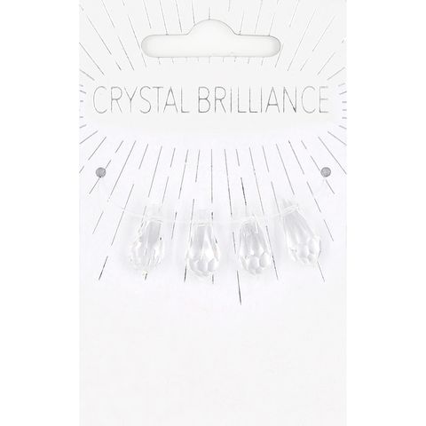 CHINESE CRYSTAL TEARDROP CLEAR 4PC