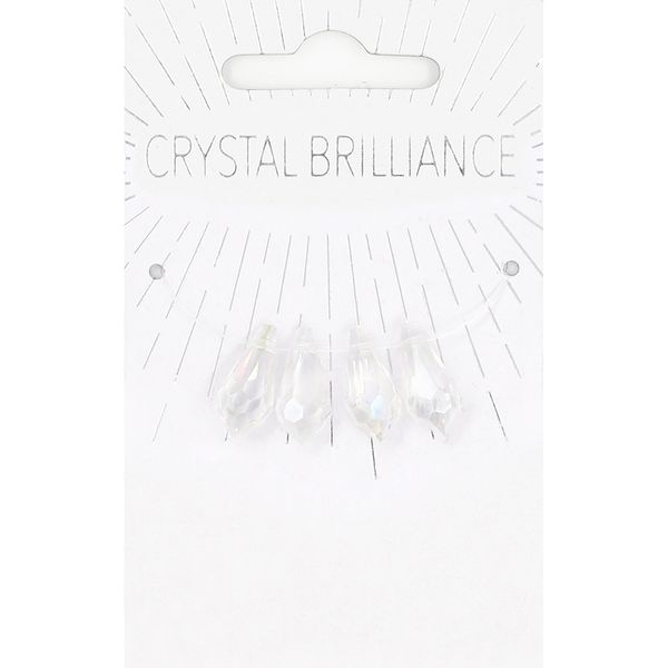 CHINESE CRYSTAL TEARDROP CLEAR AB 4PC