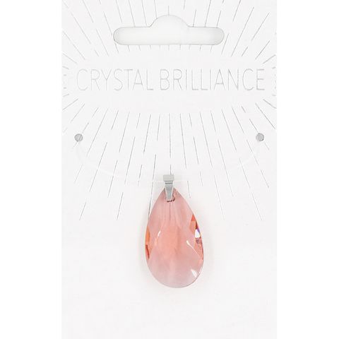 CHINESE CRYSTAL TEARDROP PNDNT PINK 1PC