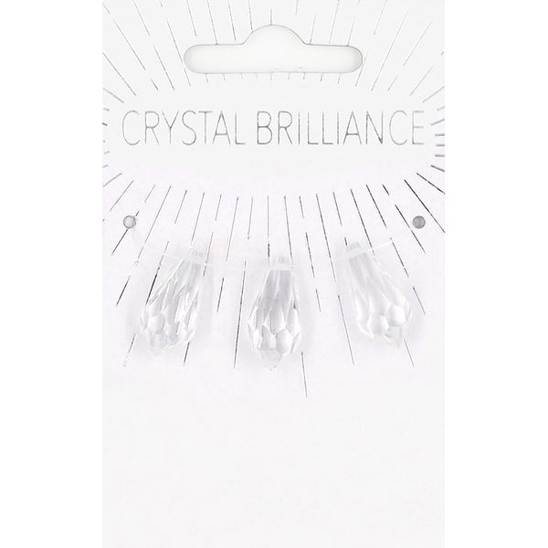 CHINESE CRYSTAL TEARDROP CLEAR 3PC