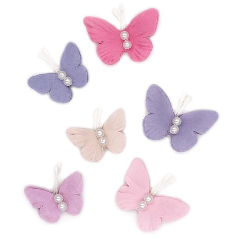 Mini Paper Butterflies 11Pc Purp Pink