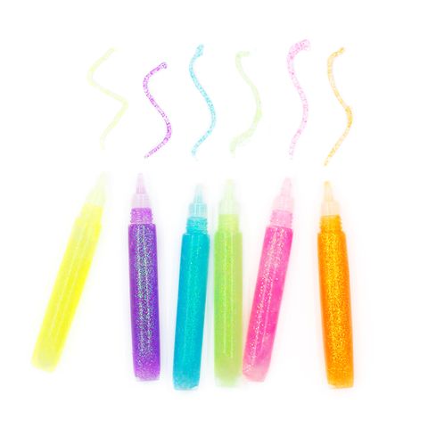 CRAFT GLITTER GLUE SET FLURO 10ML 6PCS