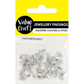 6MM FOLD OVER CHAIN CRIMPERS SILVER 80PC