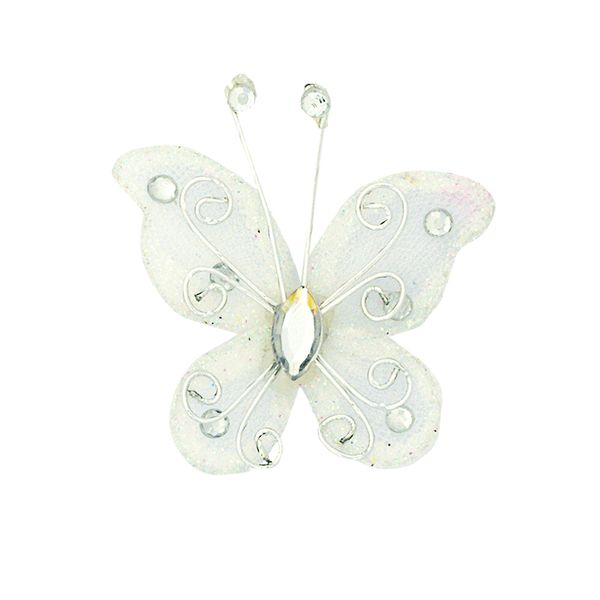 CRAFT MINI BUTTERFLY 50MM WHITE 3PC