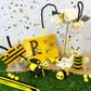 EMB WOOD BEES YELLOW-BLK 10PCS