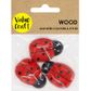 EMB WOOD LADYBUG LARGE RED-BLK 3PC