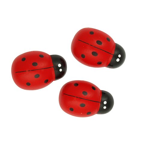 EMB WOOD LADYBUG LARGE RED-BLK 3PC