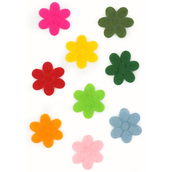 EMB FLOWER FELT 19MM 30PC