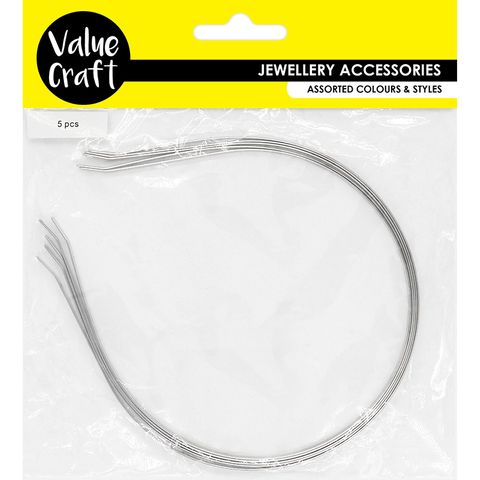 HEADBANDS CRAFT SILVER 5PCS