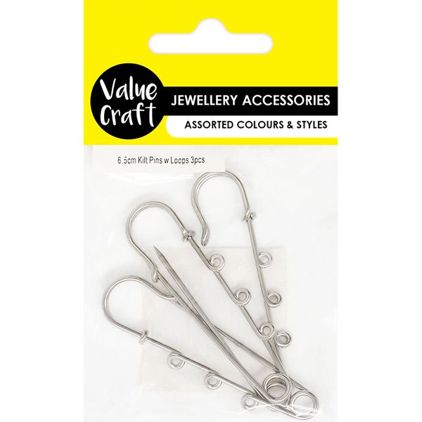 JF KILT PINS BROOCH SILVER 3PCS