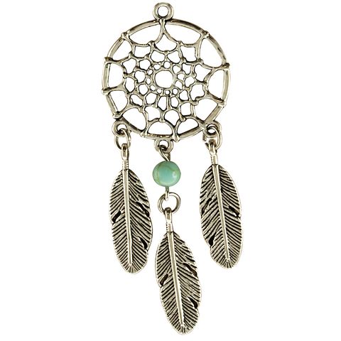 CHARM METAL DREAMCATCHER SILVER 1PC