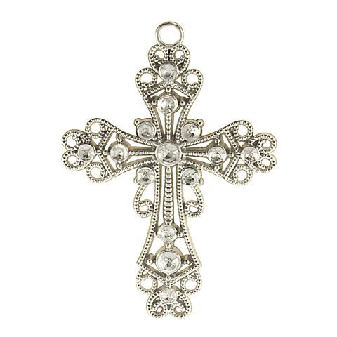 JF 7CM CRUCIFIX SILVER 1PC