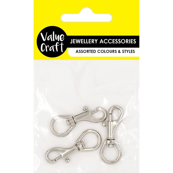 SWIVEL CLIP 38MM LOBSTER CLASP 3PC Arbee Craft