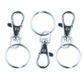 JF KEY RING W SWIVEL CLASP SILVER 3PC