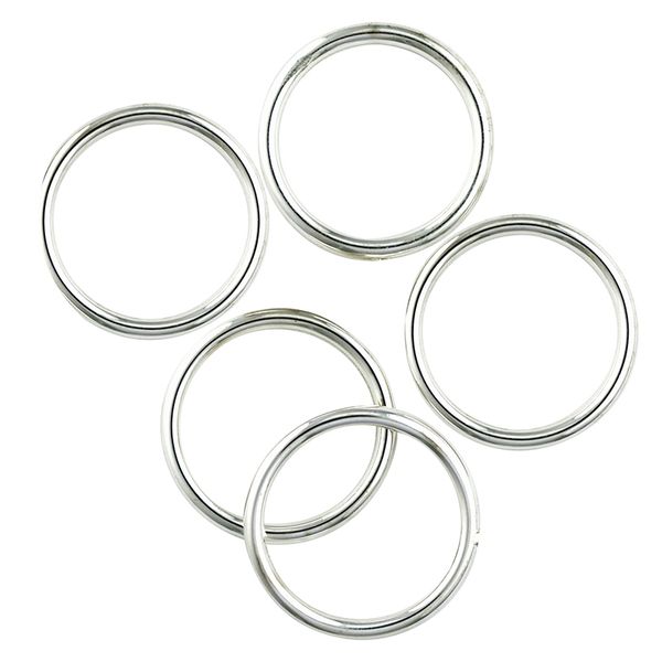 Jf Feature Plastic Rings 20Mm B-Slv 15Pc