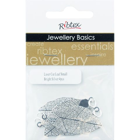 Jf Laser Cut Small Leaf Br Silver 4Pc