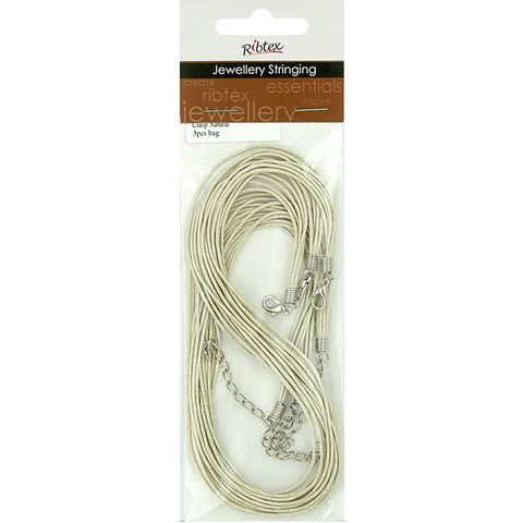 Jf Twine Necklace-Clasp 41Cm Nat 3Pcs