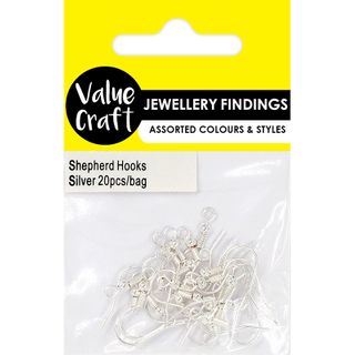 JF SHEPHERD HOOKS SILVER 20PCS