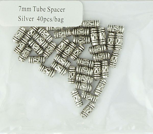 Jf Spacer 7Mm Tube Silver 40Pcs