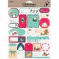 XMAS GIFT TAG STICKERS TEAL RED 1SH