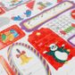 XMAS GIFT TAGS STICKERS PURPLE RED 1SH