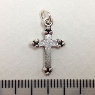 Metal Charms Cross Silver Small Pkt2