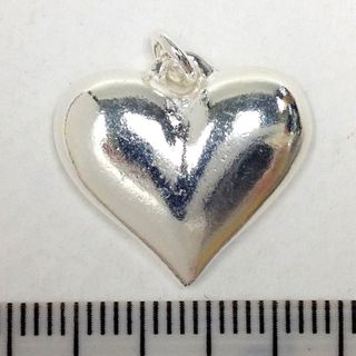 Metal Charms Heart Silver Large Pkt2