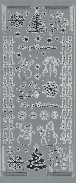 Stickers Christmas Assorted Silver