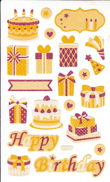Stickers Birthday Cake w/Presents