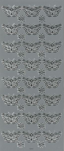 Stickers Butterflies Silver