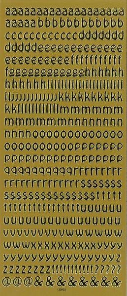 Stickers Letters Lower Case Gold