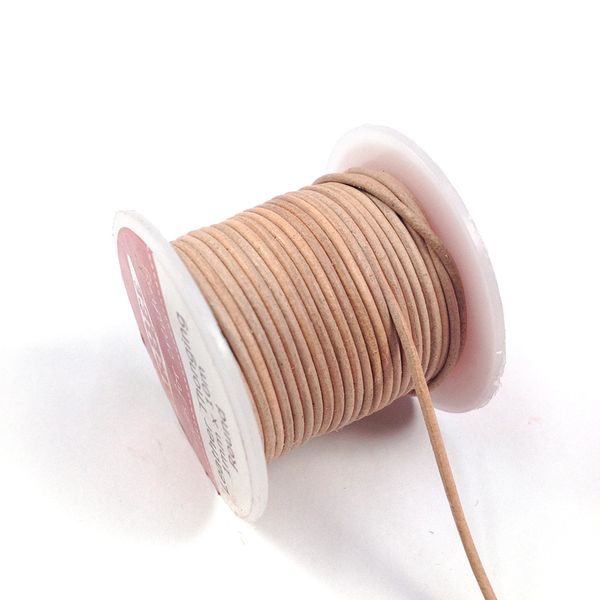Leather Thonging 1mm Round Natural 10m