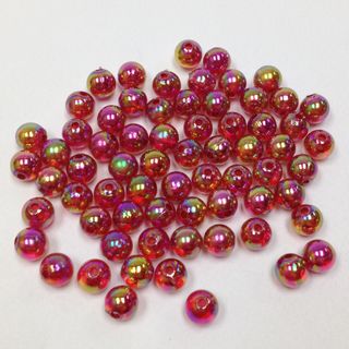 Pearl Beads 10mm Red AB 25g