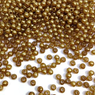 Pearl Beads 3mm Metallic Gold 25g