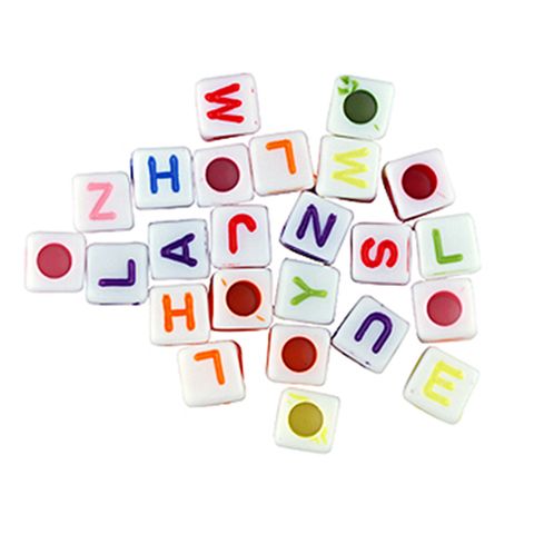 BEAD PLASTIC ALPHABET CUBES ASST 104PCS